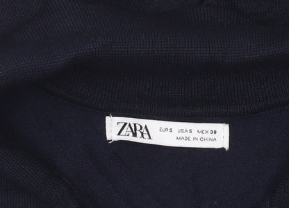 Zara Men’s Blue Polo Shirt Size S Short Sleeve Viscose Knit