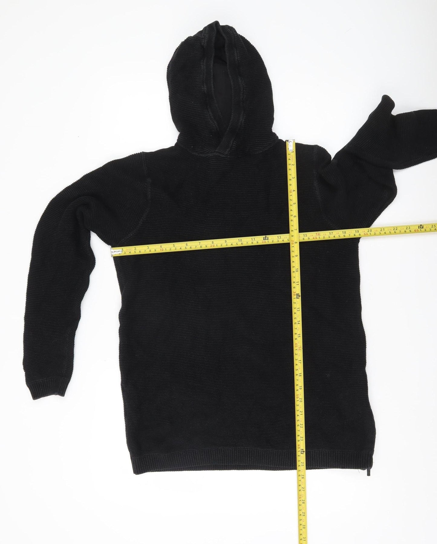 Next Boys Black Cotton Hooded Pullover Jumper 15 Years