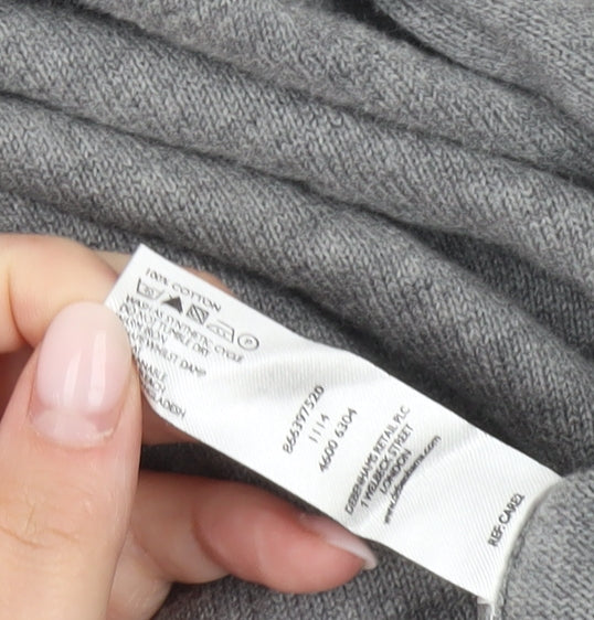 Jeff Banks Men's Grey XL V-Neck Cotton Pullover Jumper