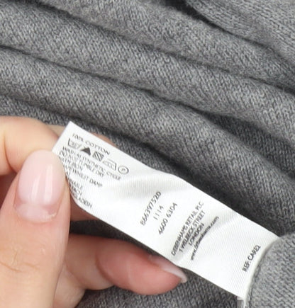 Jeff Banks Men's Grey XL V-Neck Cotton Pullover Jumper