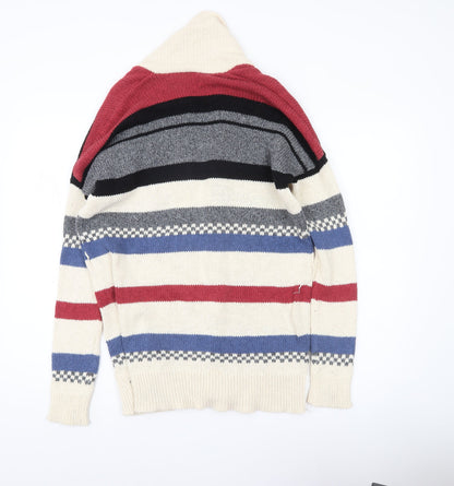 American Eagle Womens Multicoloured M Cardigan Knit Striped Jumper
