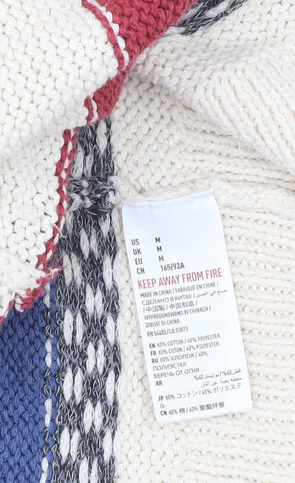American Eagle Womens Multicoloured M Cardigan Knit Striped Jumper