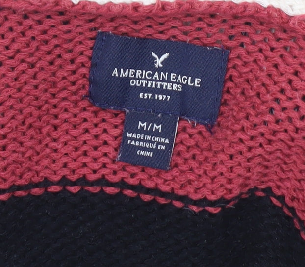 American Eagle Womens Multicoloured M Cardigan Knit Striped Jumper