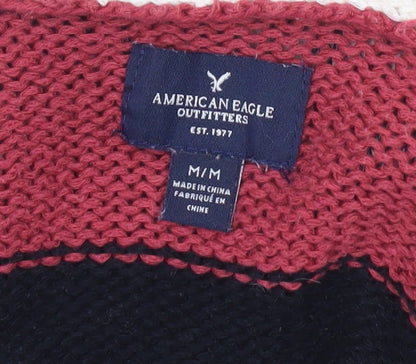 American Eagle Womens Multicoloured M Cardigan Knit Striped Jumper