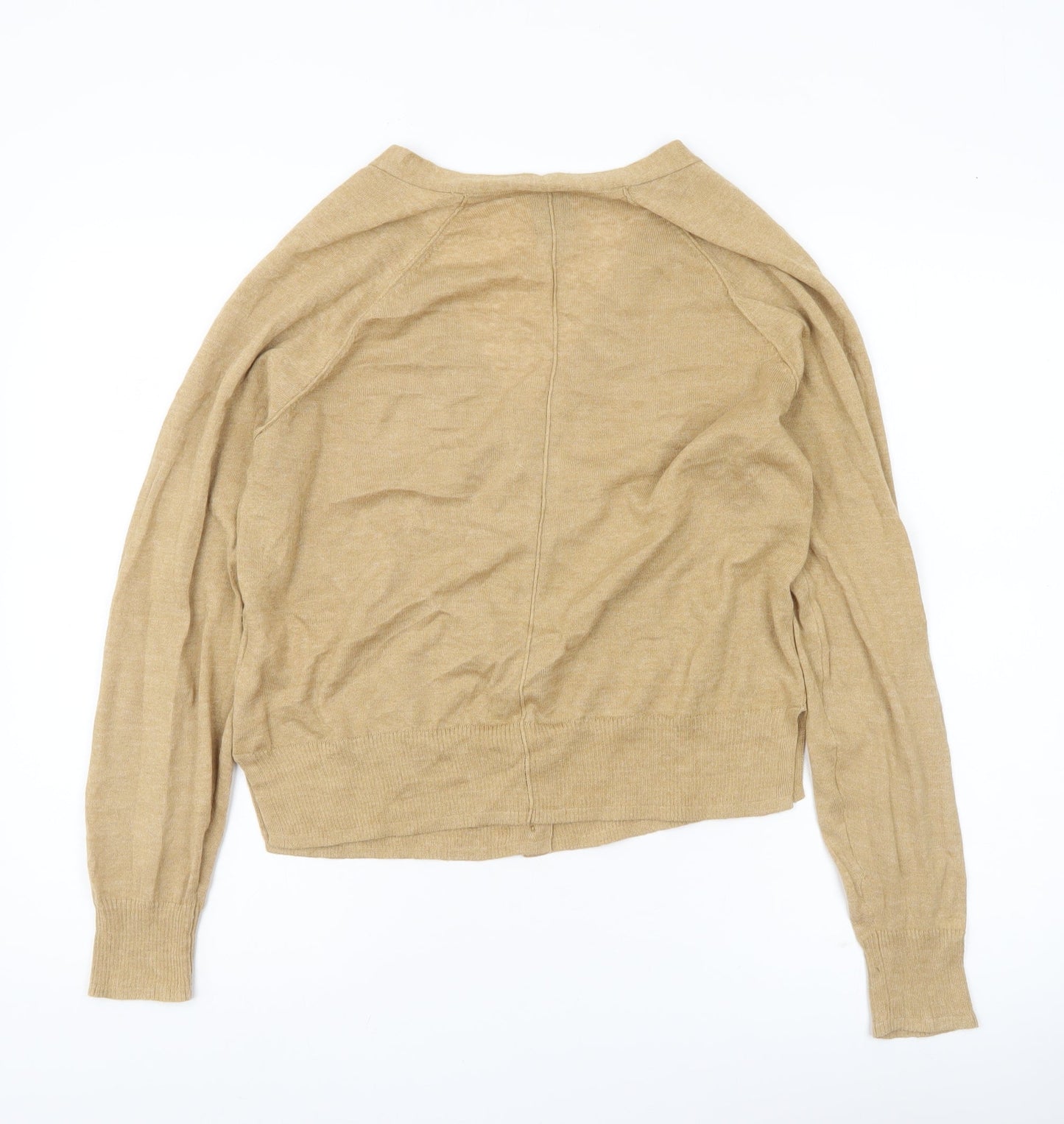 GAP Women’s Beige Linen Cotton Cardigan Jumper S V-Neck Long Sleeve