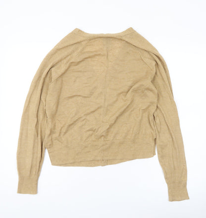 GAP Women’s Beige Linen Cotton Cardigan Jumper S V-Neck Long Sleeve