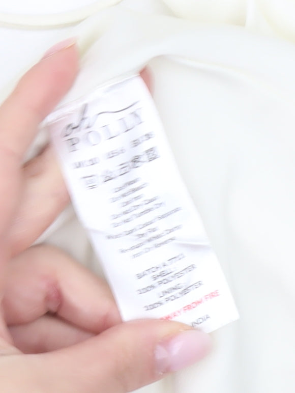 Oh Polly Women’s Ivory Mini Dress UK 10 Lace Up Long Sleeve Ruffle