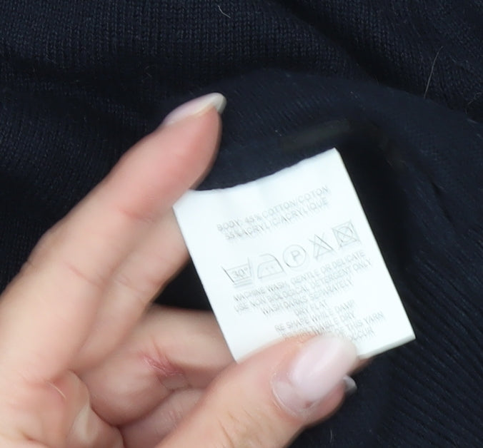 DKNY Golf Mens Blue L 1/4 Zip Mock Neck Pullover Jumper