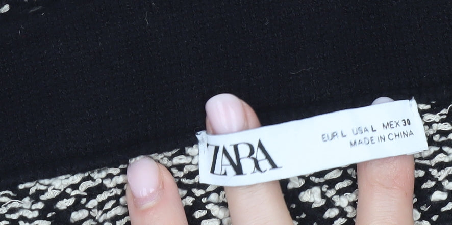 Womens UK Size L Zara Straight & Pencil Tweed Skirt