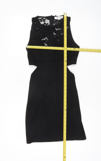 Wyldr Womens Black XS Bodycon Lace Cut Out Cocktail Dress