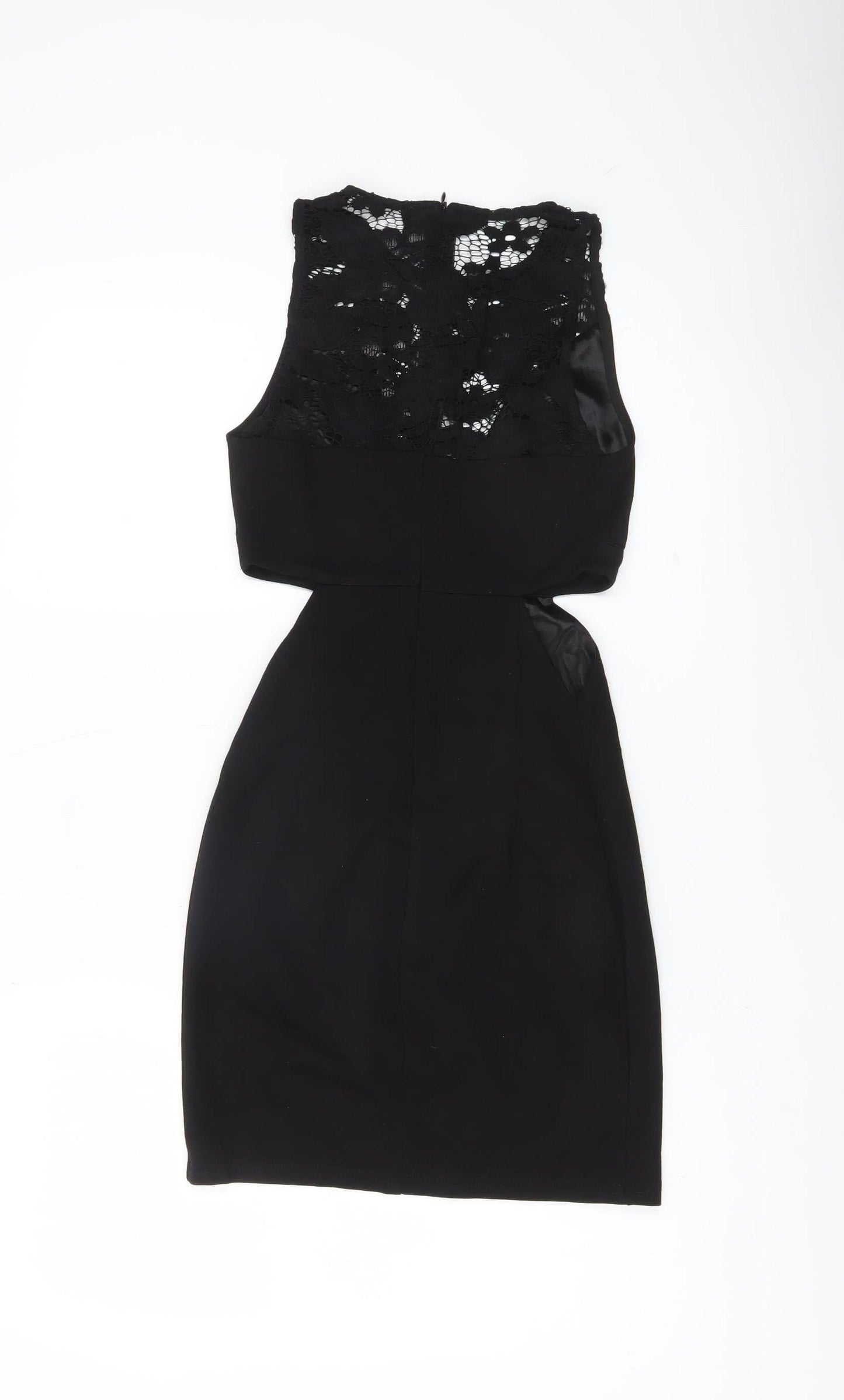 Wyldr Womens Black XS Bodycon Lace Cut Out Cocktail Dress
