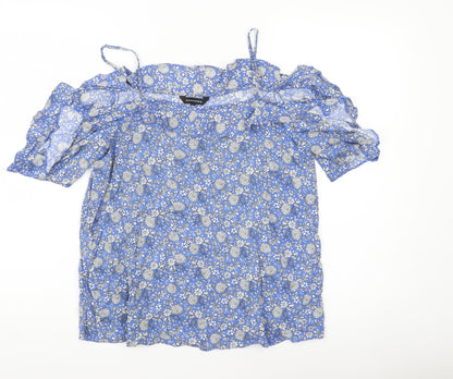Womens UK Size 10 Peacocks Blue Camisole Blouse
