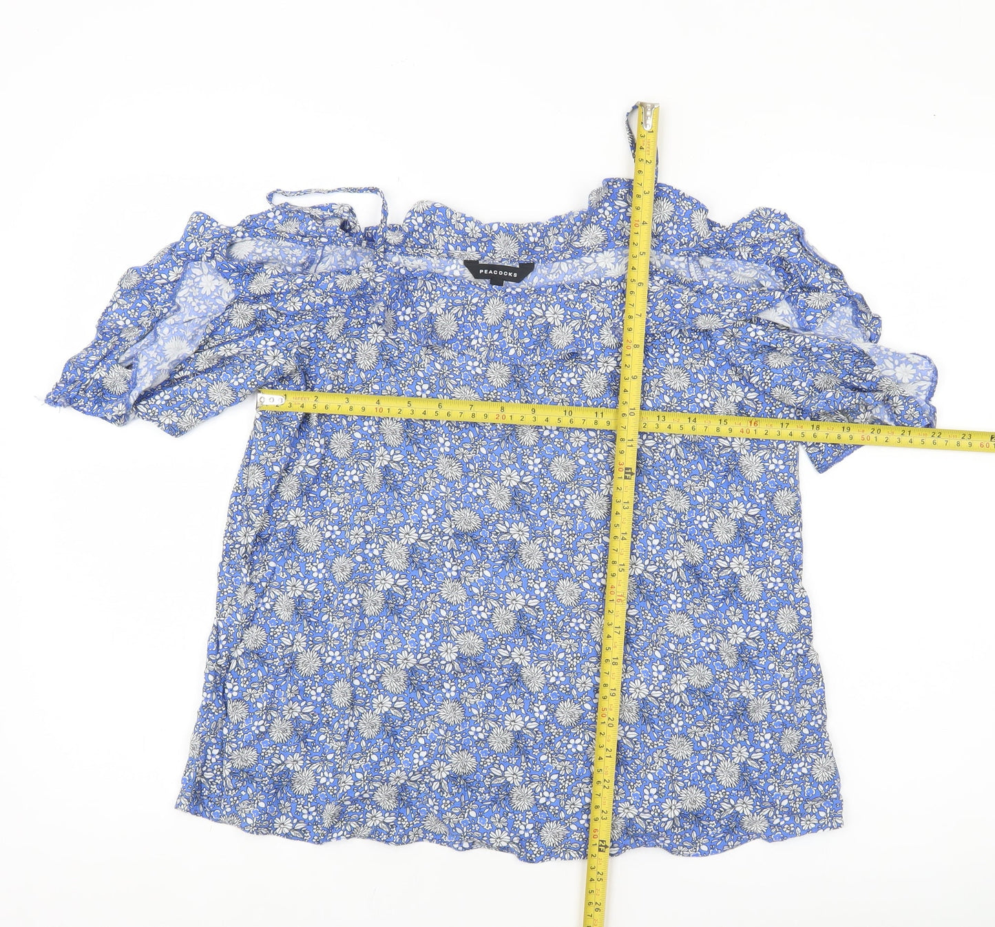 Womens UK Size 10 Peacocks Blue Camisole Blouse