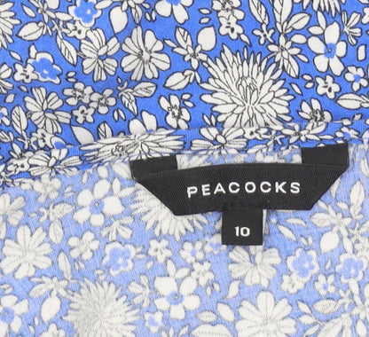 Womens UK Size 10 Peacocks Blue Camisole Blouse