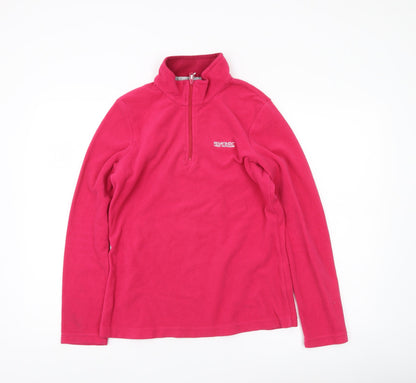 Regatta Womens Pink Fleece Sweatshirt UK 10 Half Zip Outdoor Walking
