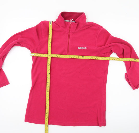 Regatta Womens Pink Fleece Sweatshirt UK 10 Half Zip Outdoor Walking