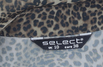 Womens UK Size 10 Select Brown Tunic Blouse