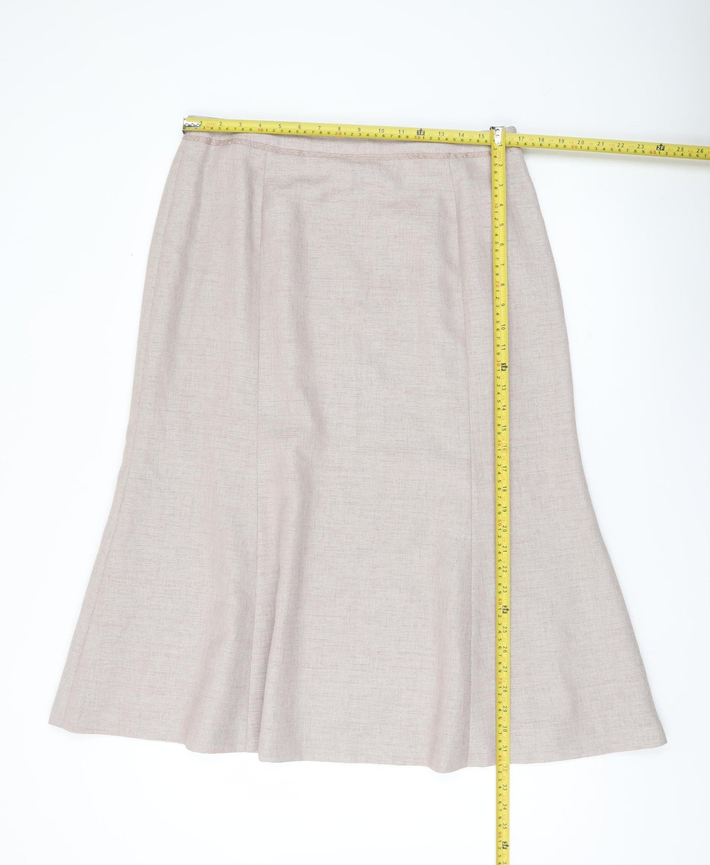 Jacques Vert Womens Beige Midi Flared Skirt Size 16 Formal Lined