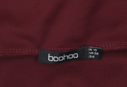 Boohoo Women’s Red Off Shoulder Skater Dress Size 10
