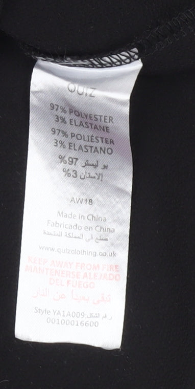 Quiz Women’s Black Cold Shoulder Ruffle Strap Blouse Size 12