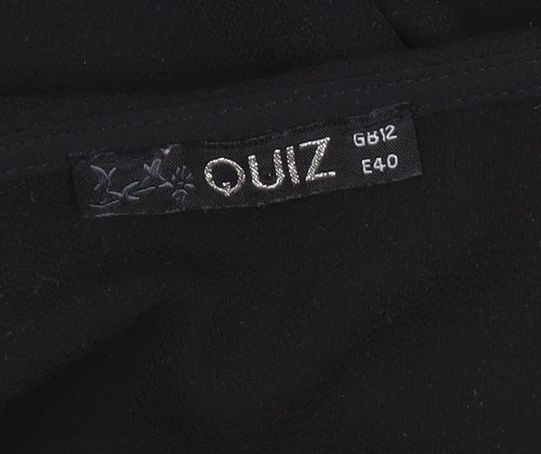 Quiz Women’s Black Cold Shoulder Ruffle Strap Blouse Size 12