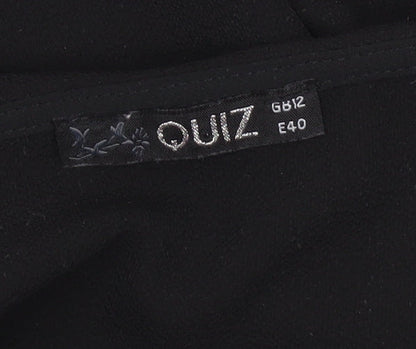 Quiz Women’s Black Cold Shoulder Ruffle Strap Blouse Size 12