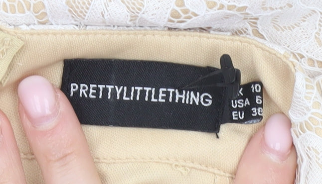 PrettyLittleThing Women’s Ivory Lace Sheath Mini Dress UK 10