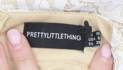 PrettyLittleThing Women’s Ivory Lace Sheath Mini Dress UK 10