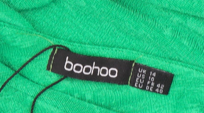 Boohoo Womens Green Bodycon Midi Dress Size 14 Sleeveless Scoop Neck