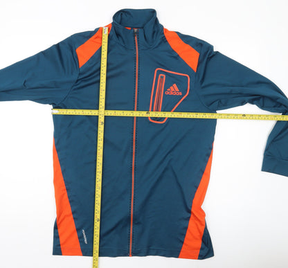Adidas Men’s Blue Orange Track Jacket M Full Zip Adizero ClimaCool