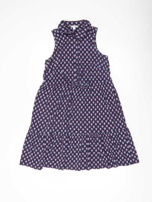 Monsoon Women’s Blue Geometric Cotton A-Line Dress Size S