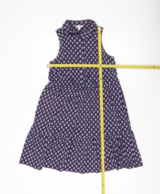 Monsoon Women’s Blue Geometric Cotton A-Line Dress Size S