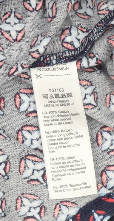 Monsoon Women’s Blue Geometric Cotton A-Line Dress Size S