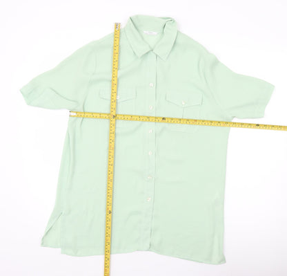 Womens UK Size 14 Marks and Spencer Green Basic Button-Up