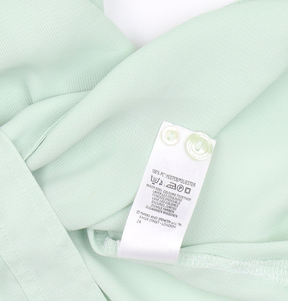 Womens UK Size 14 Marks and Spencer Green Basic Button-Up