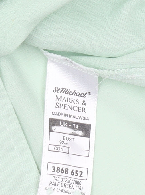 Womens UK Size 14 Marks and Spencer Green Basic Button-Up