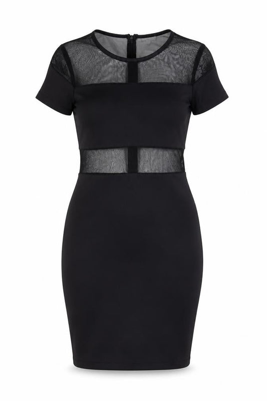 Twist Women Black Size 10 Bodycon Mesh Zip Party Cocktail Dress