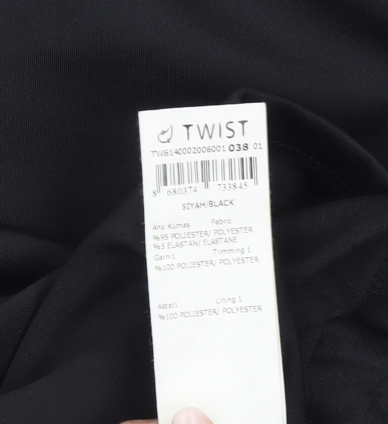 Twist Women Black Size 10 Bodycon Mesh Zip Party Cocktail Dress