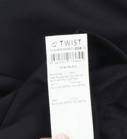 Twist Women Black Size 10 Bodycon Mesh Zip Party Cocktail Dress
