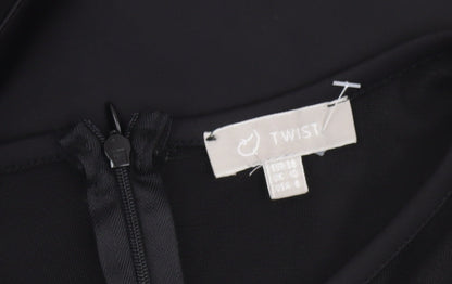 Twist Women Black Size 10 Bodycon Mesh Zip Party Cocktail Dress