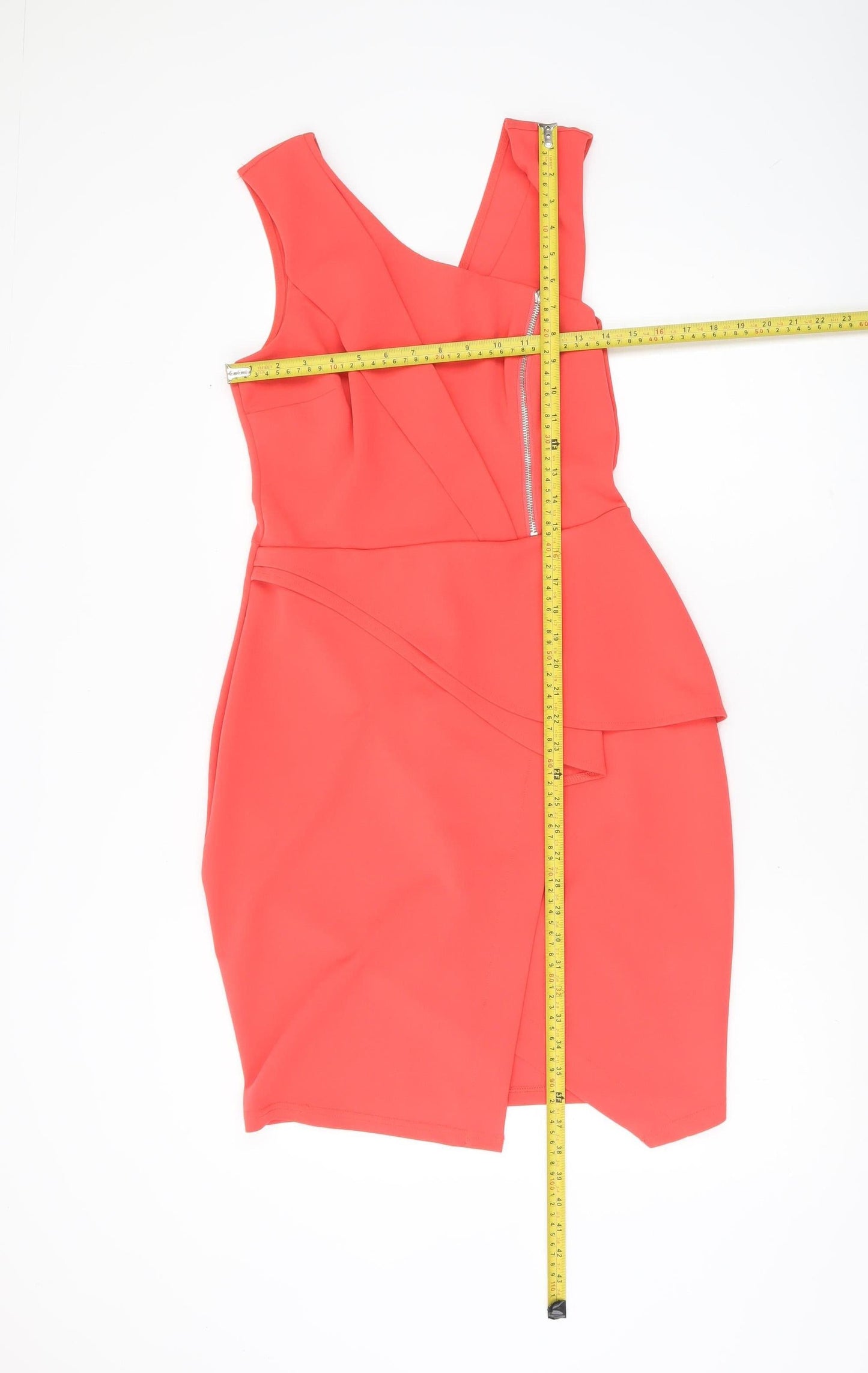 Lipsy Women’s Pink Bodycon Dress UK 12 Sleeveless V-Neck Party