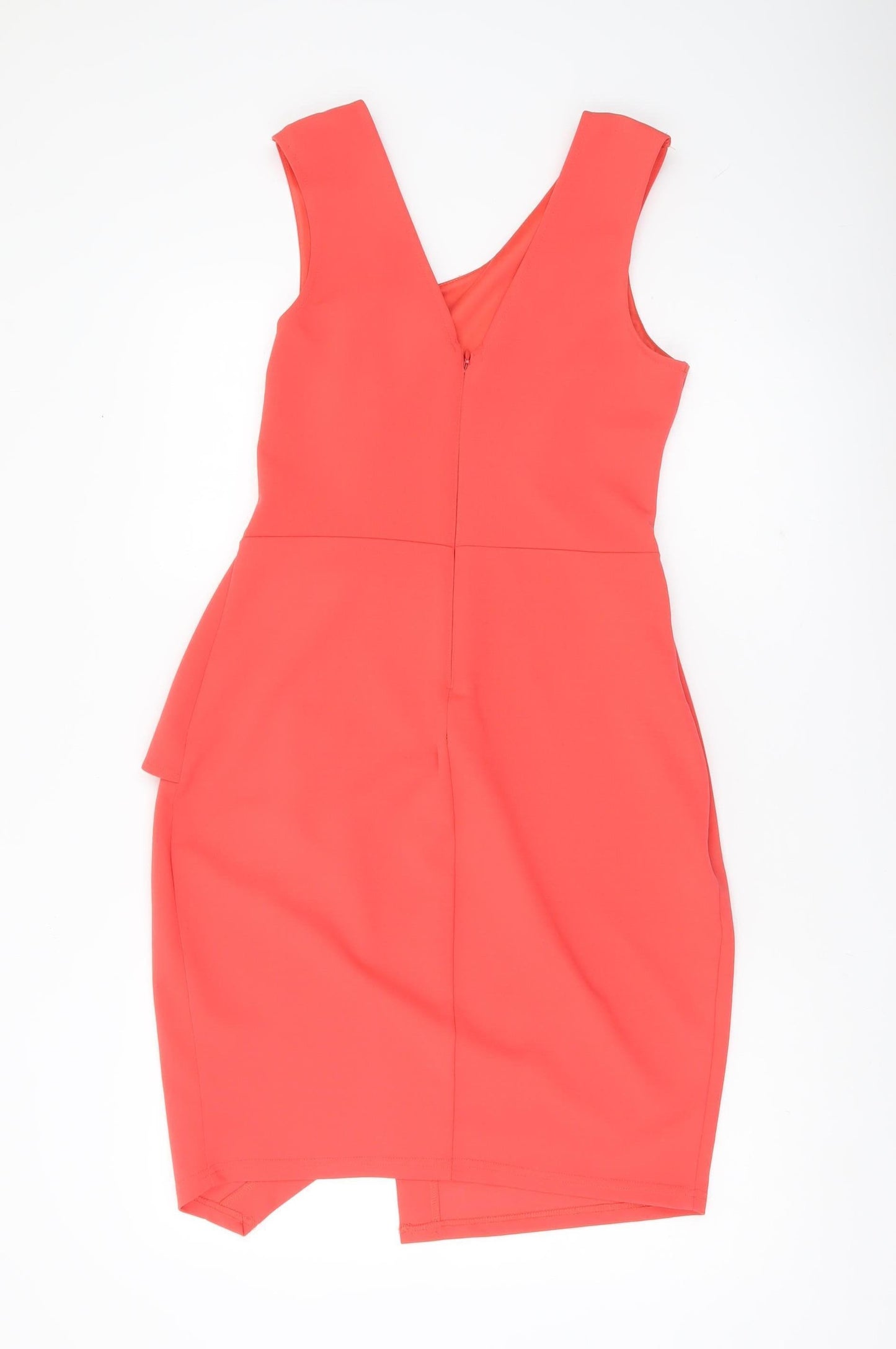 Lipsy Women’s Pink Bodycon Dress UK 12 Sleeveless V-Neck Party