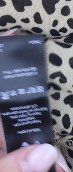 Very Women’s Beige Leopard Print Shift Dress Size 18 V-Neck