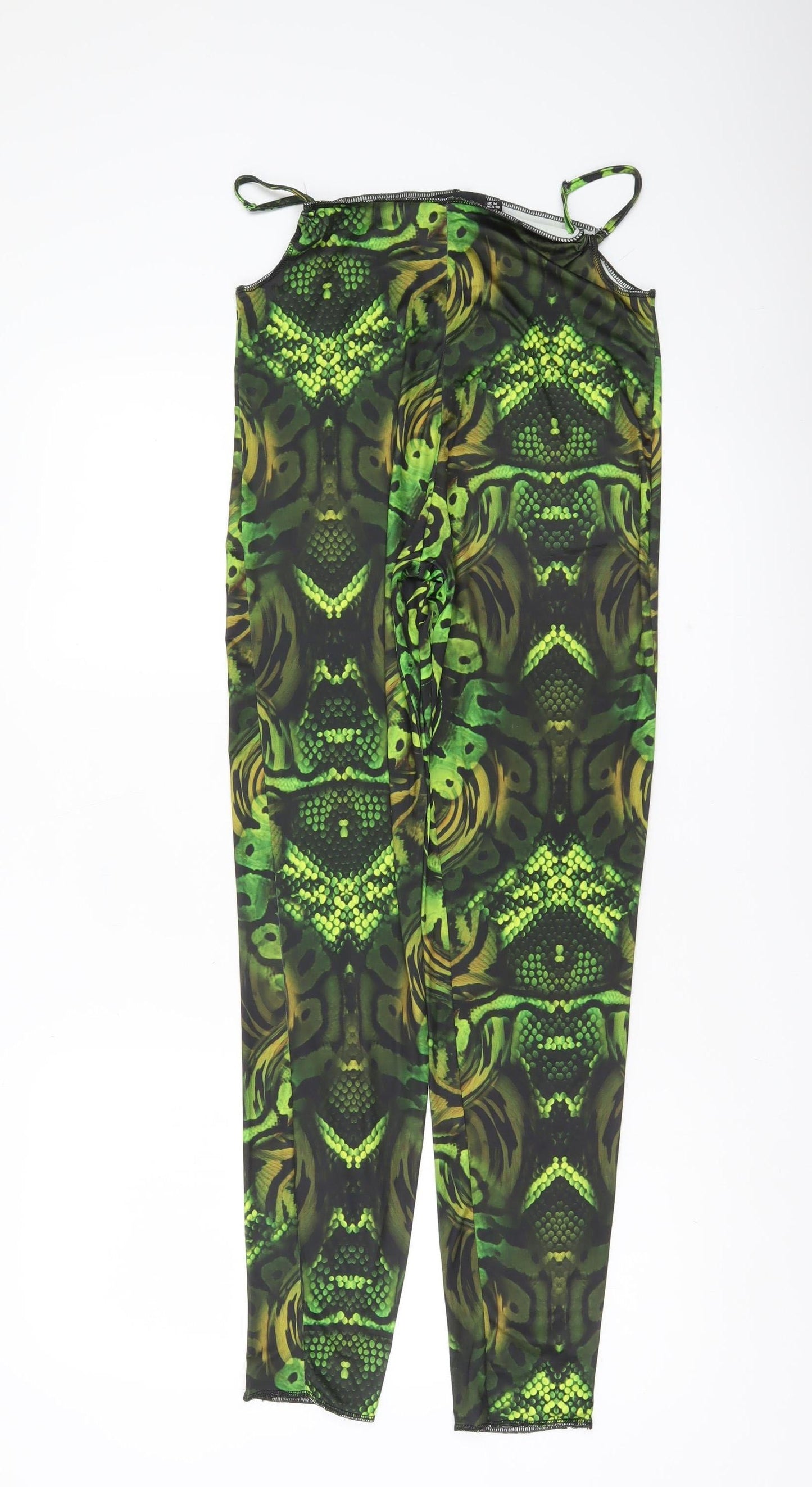 Womens UK Size 14 PRETTYLITTLETHING Slim Fit Leggings Green Trousers