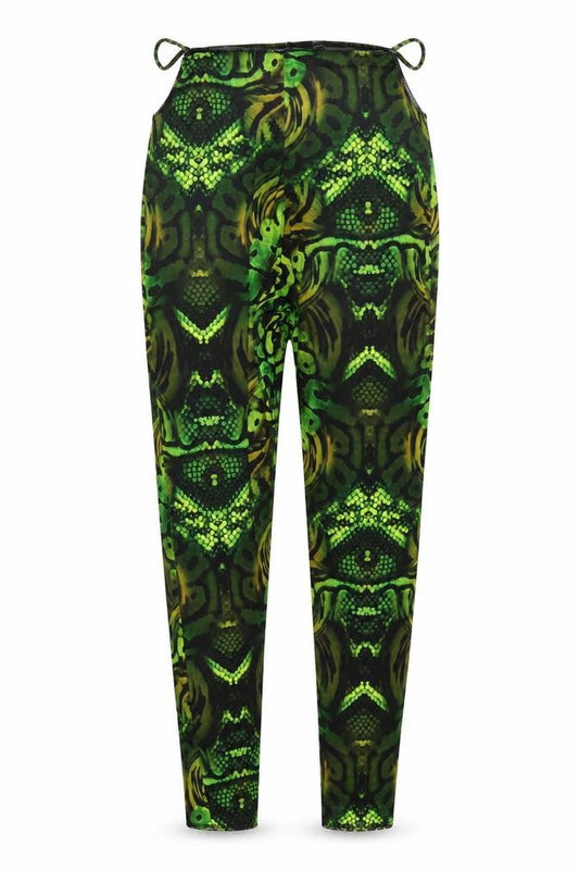 Womens UK Size 14 PRETTYLITTLETHING Slim Fit Leggings Green Trousers