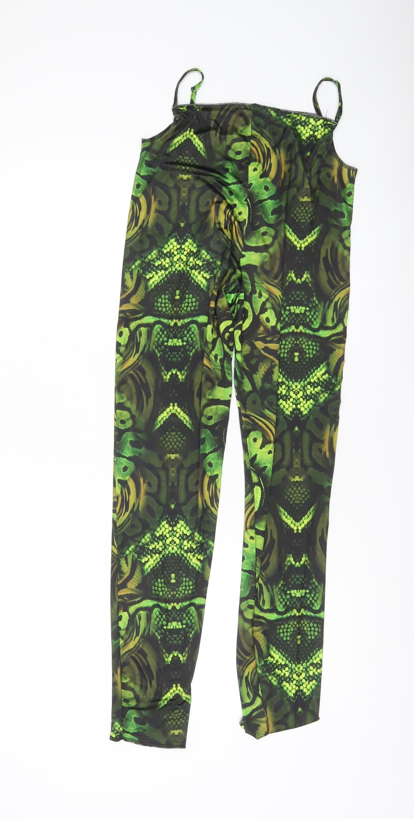 Womens UK Size 14 PRETTYLITTLETHING Slim Fit Leggings Green Trousers