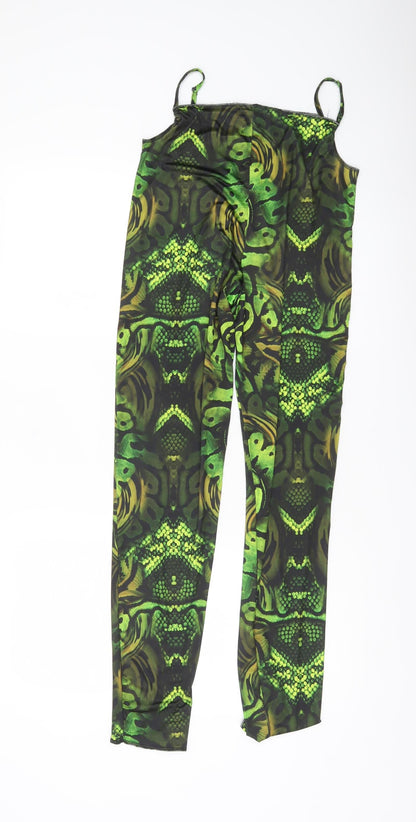 Womens UK Size 14 PRETTYLITTLETHING Slim Fit Leggings Green Trousers