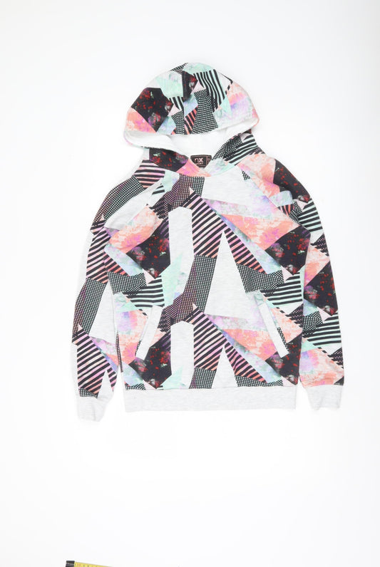 Next Unisex Kids Multicoloured Pullover Hoodie Size 6 Geometric Print
