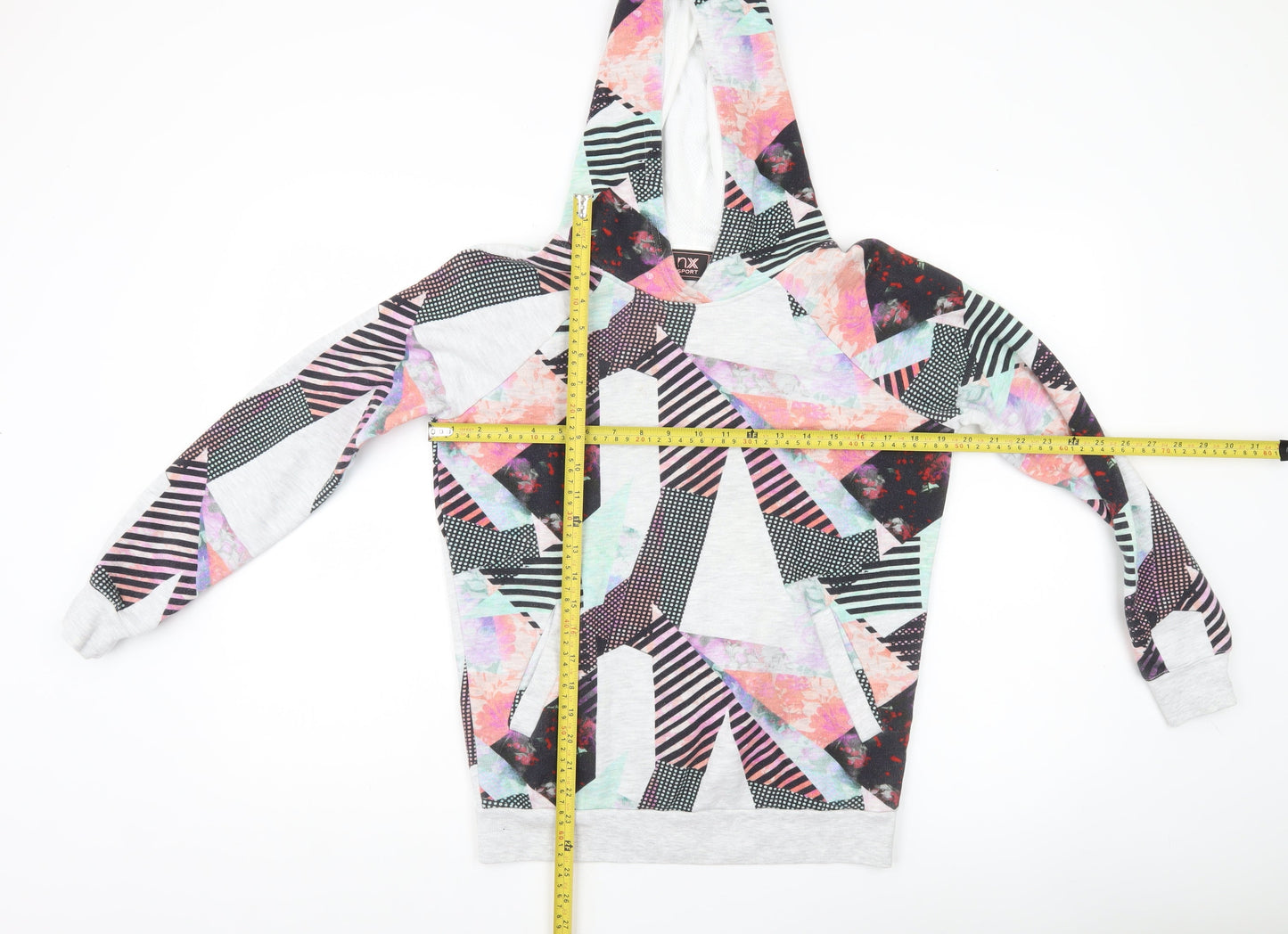 Next Unisex Kids Multicoloured Pullover Hoodie Size 6 Geometric Print