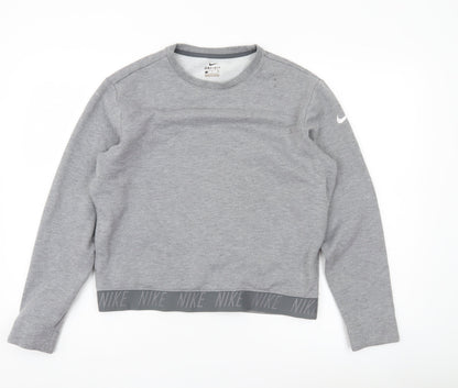 Nike Women’s Grey Dri-Fit Sweatshirt Small Pullover Long Sleeve